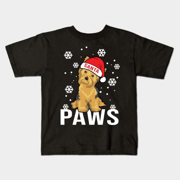 Yorkshire Terrier Santa Paws Xmas Gift For Dog Lover Kids T-Shirt by EduardjoxgJoxgkozlov